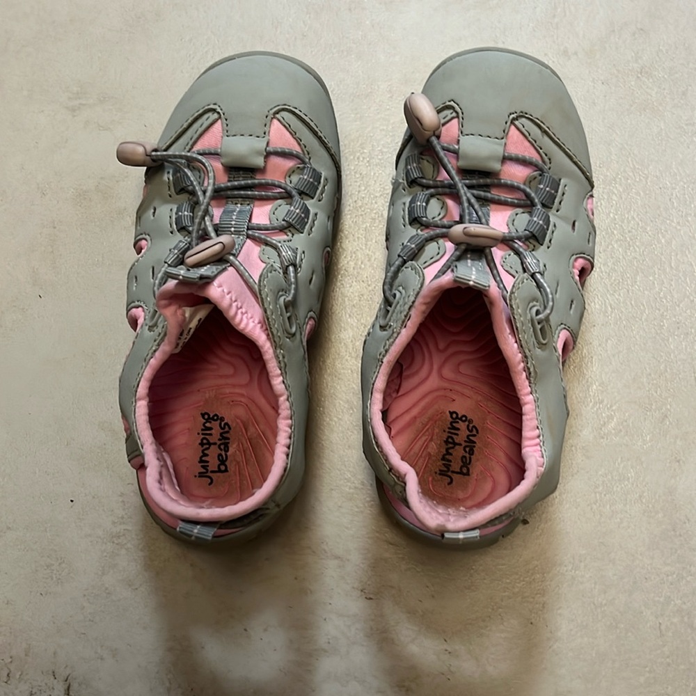 Jumping Jacks Gray and Pink Sandals with Sporty Design